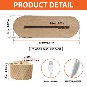 Personalized Daddy's Team Fist Bump Acrylic Night Light - Father's Day, Birthday Gift For Dad