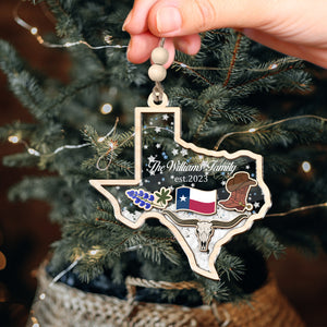 Custom Family Name Christmas In Texas 2023 Ornament