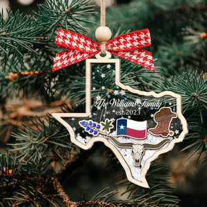 Custom Family Name Christmas In Texas 2023 Ornament