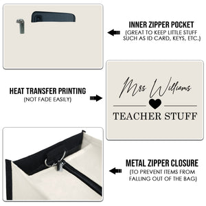 Custom Teacher Tote Bag "Teacher Stuff"