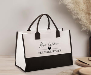 Custom Teacher Tote Bag "Teacher Stuff"