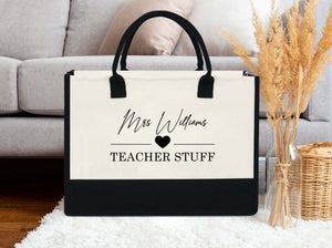 Custom Teacher Tote Bag "Teacher Stuff"
