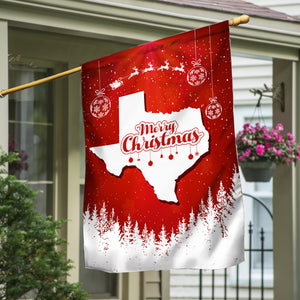 Texas State Xmas Flag - Merry Christmas Welcome Gift