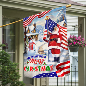 We Wish You A Merry Christmas Santa Claus Flag - Merry Christmas Welcome Gift