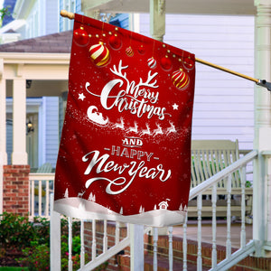 Merry Christmas And Happy New Year Flag - Merry Christmas And New Year Welcome Gift