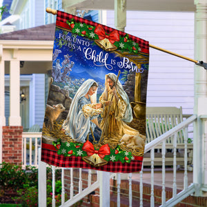Nativity Birth of Jesus Christ Christmas Flag