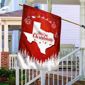 Texas State Xmas Flag - Merry Christmas Welcome Gift