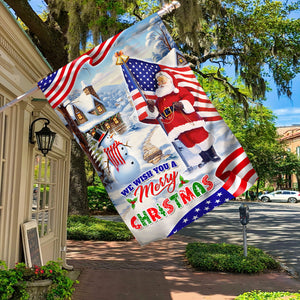 We Wish You A Merry Christmas Santa Claus Flag - Merry Christmas Welcome Gift