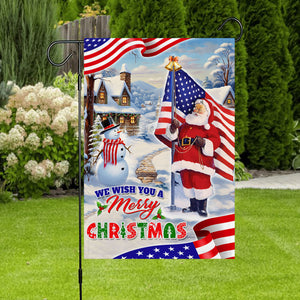 We Wish You A Merry Christmas Santa Claus Flag - Merry Christmas Welcome Gift