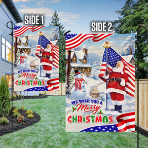We Wish You A Merry Christmas Santa Claus Flag - Merry Christmas Welcome Gift