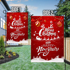 Merry Christmas And Happy New Year Flag - Merry Christmas And New Year Welcome Gift