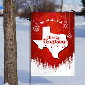 Texas State Xmas Flag - Merry Christmas Welcome Gift