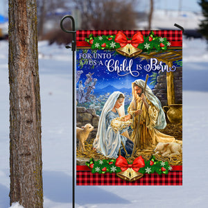 Nativity Birth of Jesus Christ Christmas Flag