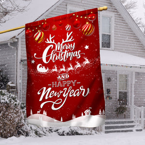 Merry Christmas And Happy New Year Flag - Merry Christmas And New Year Welcome Gift