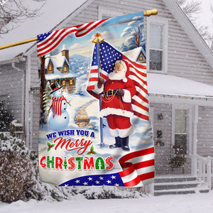 We Wish You A Merry Christmas Santa Claus Flag - Merry Christmas Welcome Gift
