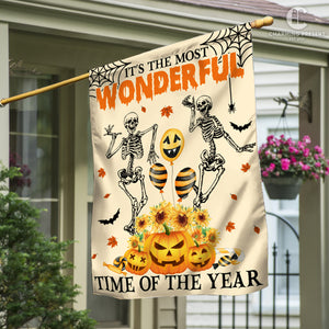 It's The Most Wonderful Time Of The Year Flag - Halloween Welcome Gift Version 3