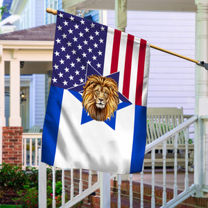 Israel USA Flag Jewish Lion Of Judah American Israeli Flag