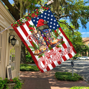 Military Christmas Veteran Boots Flag
