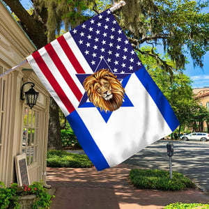 Israel USA Flag Jewish Lion Of Judah American Israeli Flag