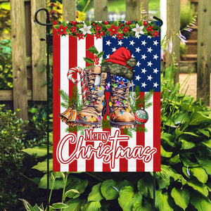 Military Christmas Veteran Boots Flag