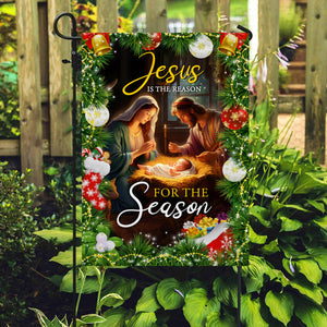 Jesus Is The Reason For The Season Flag - Merry Christmas Decoration