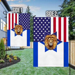 Israel USA Flag Jewish Lion Of Judah American Israeli Flag