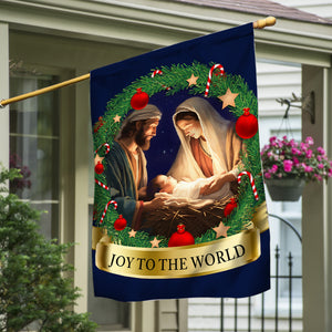Nativity Of Jesus Child Is Born Christmas Flag