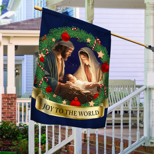 Nativity Of Jesus Child Is Born Christmas Flag