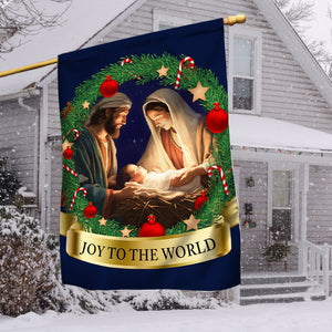 Nativity Of Jesus Child Is Born Christmas Flag