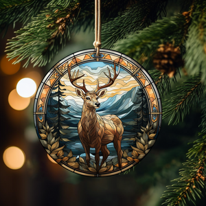 Deer Christmas Ceramic Ornament