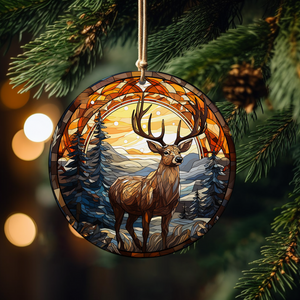 Deer Christmas Ceramic Ornament