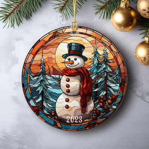 Snowman Christmas Ceramic Ornament