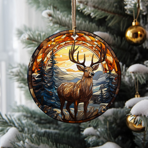Deer Christmas Ceramic Ornament