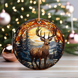 Deer Christmas Ceramic Ornament