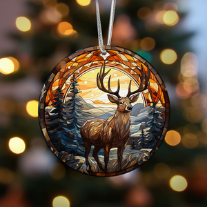 Deer Christmas Ceramic Ornament