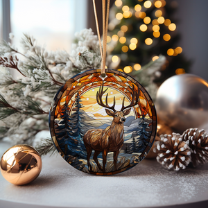 Deer Christmas Ceramic Ornament