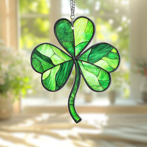 Shamrock Window Hanging Ornament - Clover Windown Hanging Sign - St Patricks Day Gift