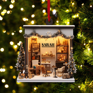 Personalized Hair Salon Acrylic Ornament, 2D Flat Acrylic Ornament Not 3D