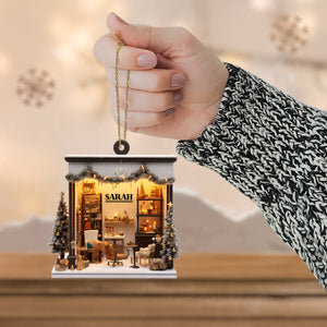 Personalized Hair Salon Acrylic Ornament, 2D Flat Acrylic Ornament Not 3D