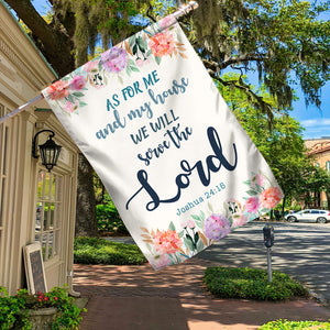 Serve Lord Christian Flag As For Me And My House Flag