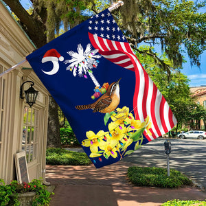 South Carolina State Xmas Flag - Merry Christmas Welcome Gift