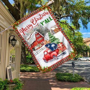 Merry Christmas Y'All South Carolina State Flag