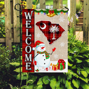 South Carolina State Merry Christmas Flag - Xmas Welcome Gift