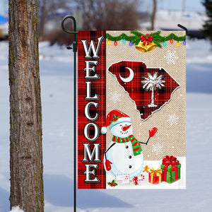 South Carolina State Merry Christmas Flag - Xmas Welcome Gift