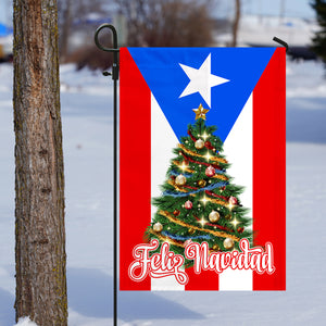 Feliz Navidad Puerto Rico Flag