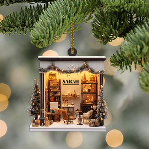 Personalized Hair Salon Acrylic Ornament, 2D Flat Acrylic Ornament Not 3D