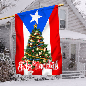Feliz Navidad Puerto Rico Flag