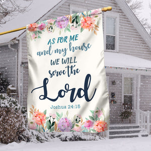 Serve Lord Christian Flag As For Me And My House Flag