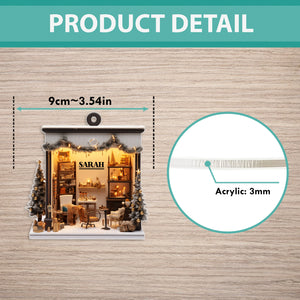 Personalized Hair Salon Acrylic Ornament, 2D Flat Acrylic Ornament Not 3D