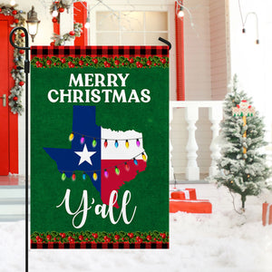 Texas State Merry Christmas Y'all Flag